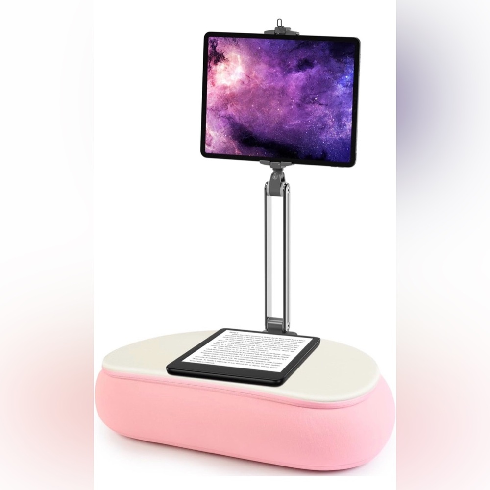 Adjustable Tablet Stand with Pink Cushion